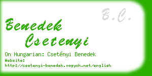 benedek csetenyi business card