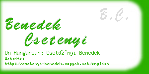 benedek csetenyi business card